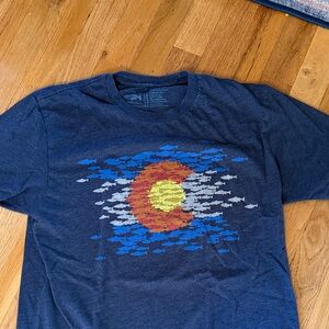 Rep Your Water Colorado flag trout t shirt medium